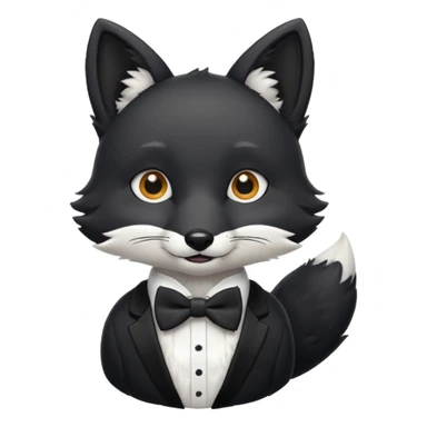 black fox wearing bow ties sticker