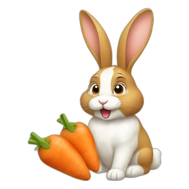 Lapin qui mange une carotte sticker