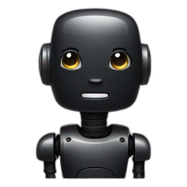 cute black robot sticker