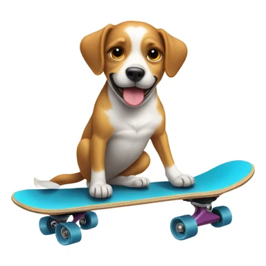 Dog on a skateboard with a heart over he’s head sticker