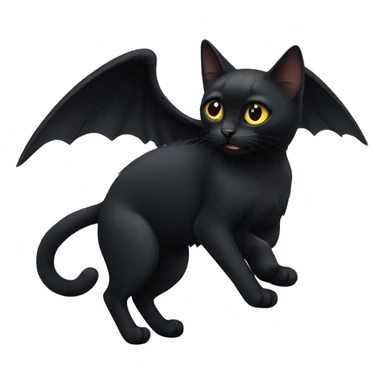 Black cat with black wings sticker