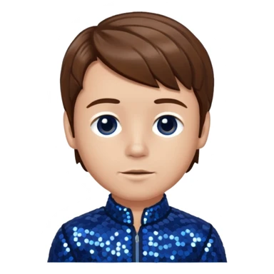 Wee Man from Jackass with brown hair, dark blue sequin outfit sticker