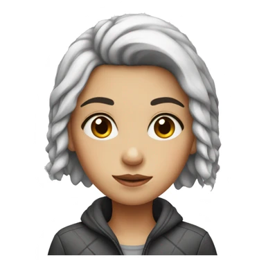 Girl with short dark hairs with cold near the check  sticker