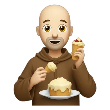Francis of Assisi eating gelato sticker