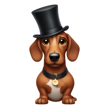 Sausage dog with a top hat sticker