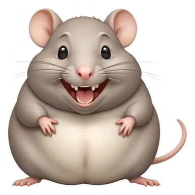 Fat Gray rat that’s laughing  sticker