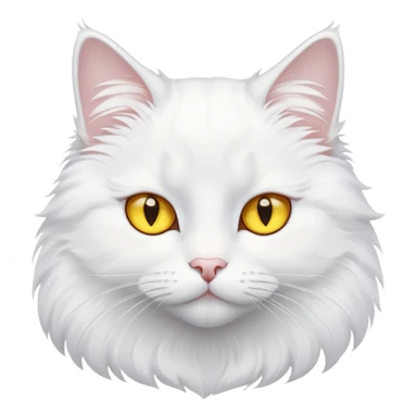 Pure white cat with yellow eyes sticker