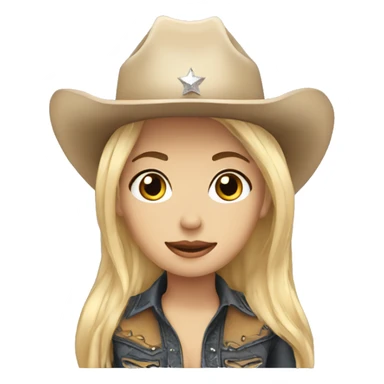 blonde emo cowgirl with sparkly cowboy hat sticker