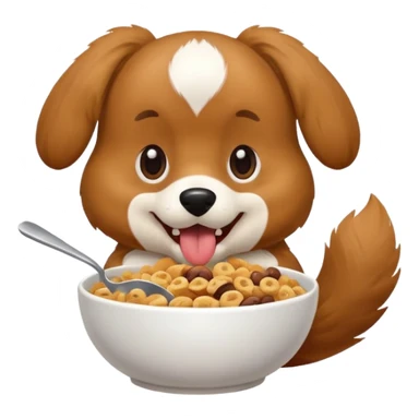 Dog eating cereal sticker