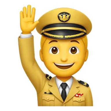saluting emoji with text "YES SIR" sticker