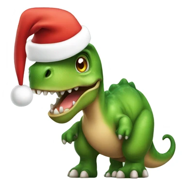 Dinosaur thinking with Santa hat sticker