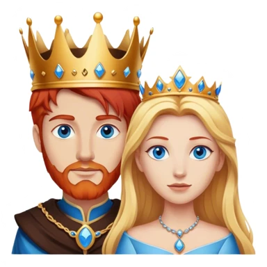 Red hair king, blonde queen, blue eyes sticker