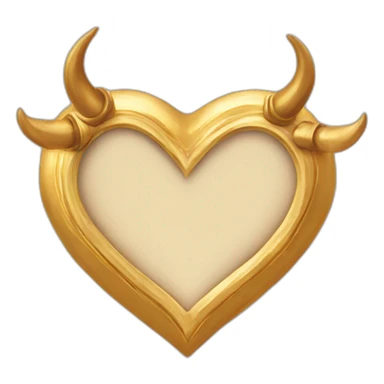 Gold heart frame with horns and tail sticker