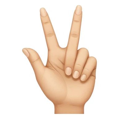 187 Handzeichen Bitte mache mir einen Emoji der mit der linken Hand den Mittelfinger auf den kleinenfinger und den Ringfinger auf den Daumen und der Zeigefinger in die Luft und mit der rechten Hand bitte den Mittelfinger nach unten und den Zeigefinger leicht nach oben sticker