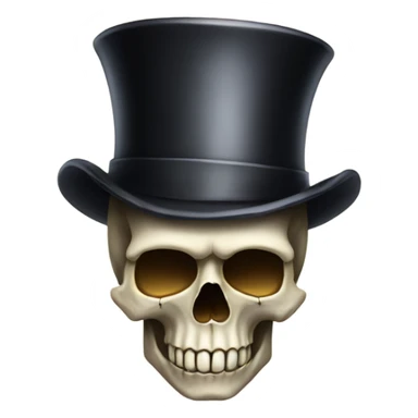 Skull wearing a tophat sticker