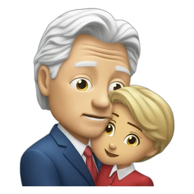 bill clinton kissing you sticker