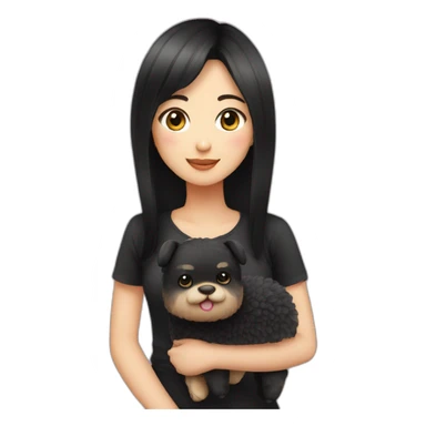 cute-asian-girl-with-black-hair-with-black-clothes-holding-an-alpaca  Download emoji sticker
