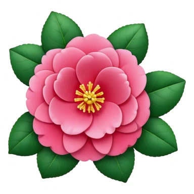 Camellia flower, in Twitter/X and Disord style of emoji. sticker