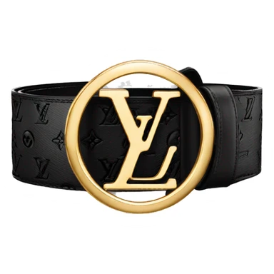 Luxury Black Louis hVuitton belt with Gold buckle sticker