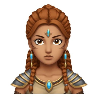 ESO female moamer warrior with lashes and earrings sticker