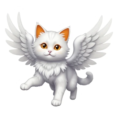 flying cat with wings sticker