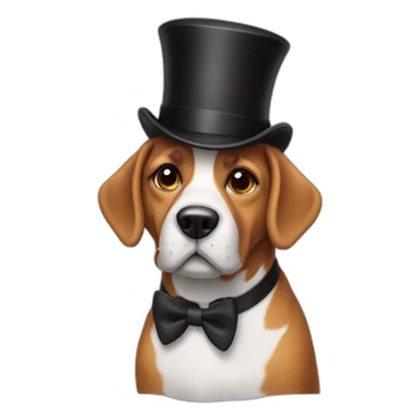 Dog with a top hat sticker