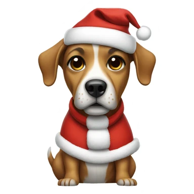 Dog wearing santa costume sticker