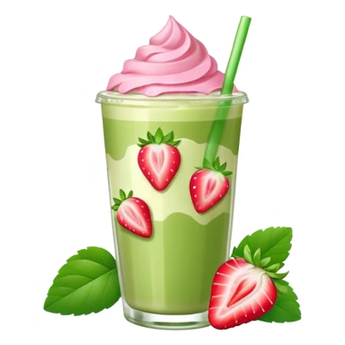 iced matcha latte strawberry  sticker