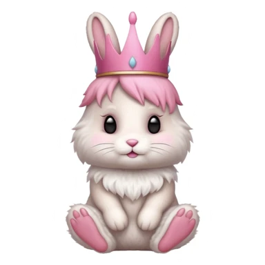 bunny with pink crown sticker