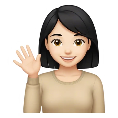 smiling girl with black hair saying Thankyou  sticker