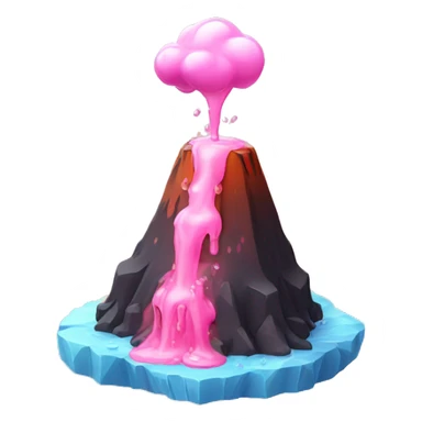 volcano but instead of lava coming out it is pink liquid with ice cubes sticker