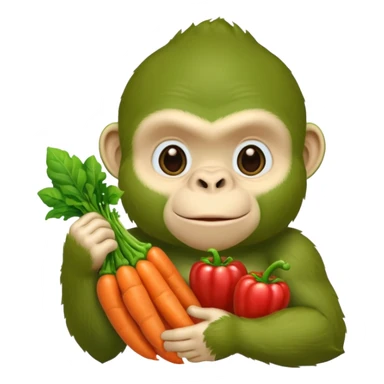A green gorilla that loves vegetables and is part of a kindergarten named banban's kindergarten sticker