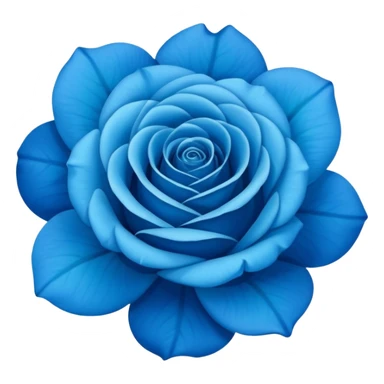 rose shape flower, no stem, now make it a 100% blue, 9.8% green, 0% red, bold and vibrant shade of blue sticker