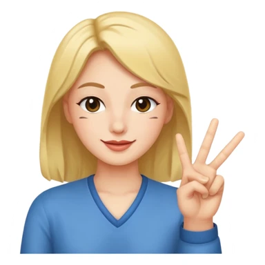 Wink face doing peace sign sticker