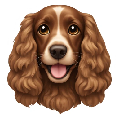 Brown Cocker spaniel smiling and very cute sticker
