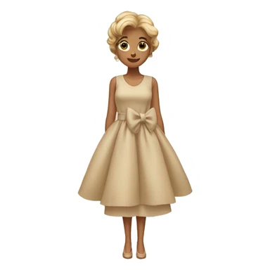Beige bow Dress sticker