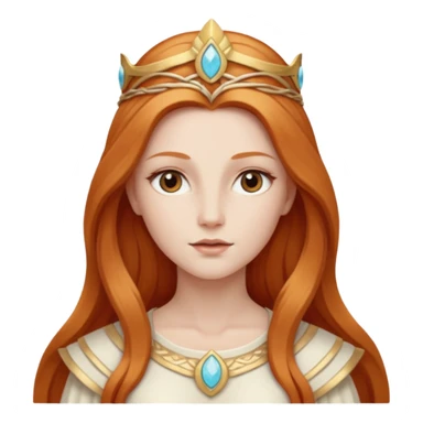 Minerva, Goddess of Wisdom from Gods and Goddesses with long reddish blonde hair, ivory outfit sticker