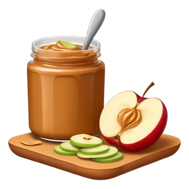 sliced apple with peanutbutter sticker