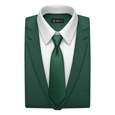 men's dark green tie on white shirt, minimalism, no emojis or faces, iOS emoji style sticker