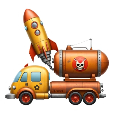 Heroic SuperBug Ron’s exterminator superminator antique rocket-powered tall robot moving van (motto: Bombing creepy bugs is fun) sticker