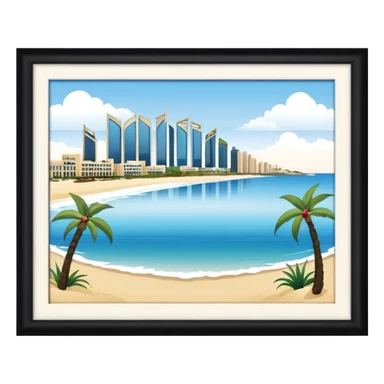 bahrain bay and four season in bahrain but from the beach/ocrean view sticker