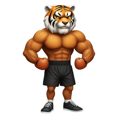 Tiger with evil face   boxer with his arms crossed sticker