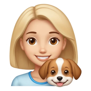girl with dog face  sticker