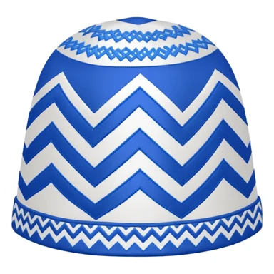 Khiva style doppa hat with zigzag patterns and blue details sticker