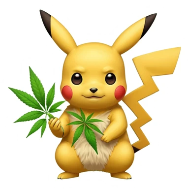 Pikachu and weed sticker