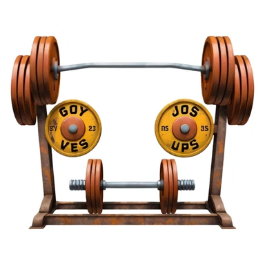 Gym facade with a sign featuring giant weights. sticker