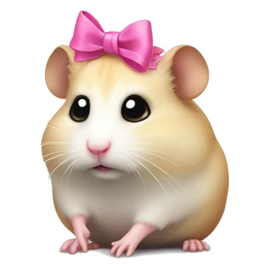 Sad hamster with a pink bow on head make it sadder sticker
