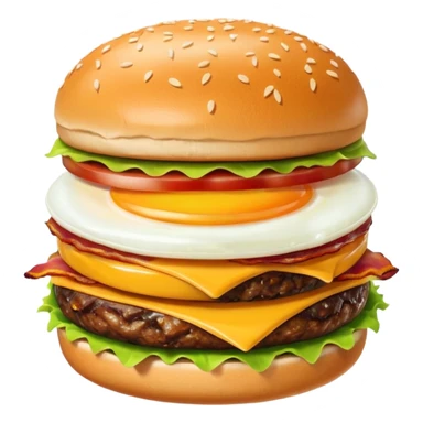 can you make me a breakfast item mixed into a lunch item? so like half burger half breakfast sandwhich sticker
