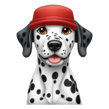 Dalmatian wearing a red hat sticker