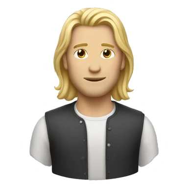 man with blondish mid-long hair sticker